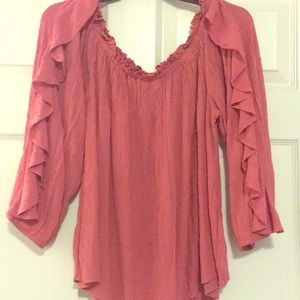 Off the shoulder long sleeve top